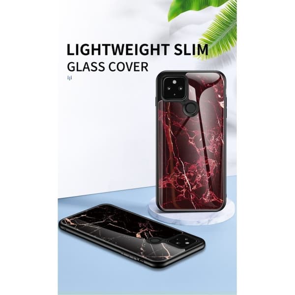 Fantasy marmor Google Pixel 4a 5G cover - Blood rød marmor Red