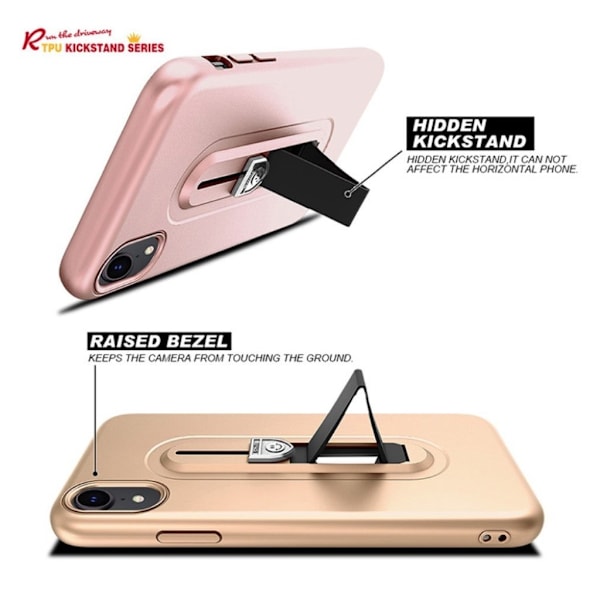 IPhone 9 mobilskal är silikon plastmaterial stående ställ - Guld Guld
