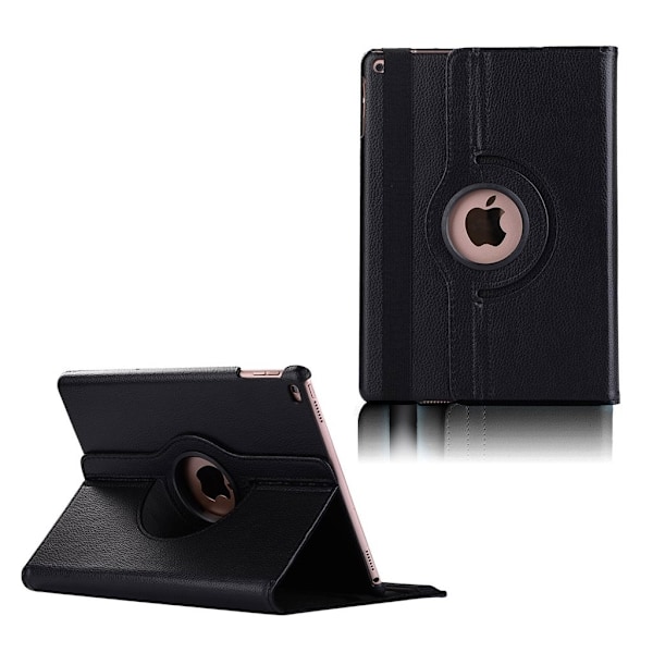 iPad (2017) stilrent og sikkert læder etui - Sort Black