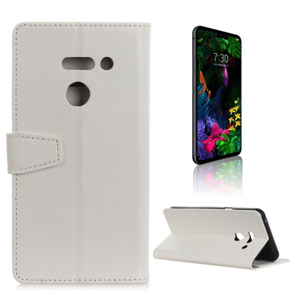 Crazy Horse LG G8 ThinQ nahkainen suojakotelo - Valkoinen White