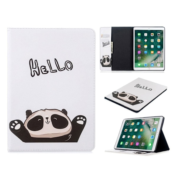 iPad 10.2 (2019) Stilfuldt mønster læder flip etui - Hello White