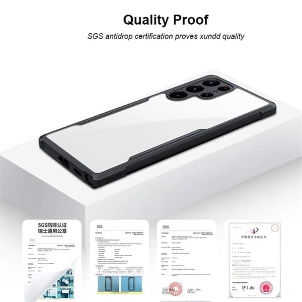 Støtsikkert hybriddeksel for Samsung Galaxy S23 Ultra - Svart Black