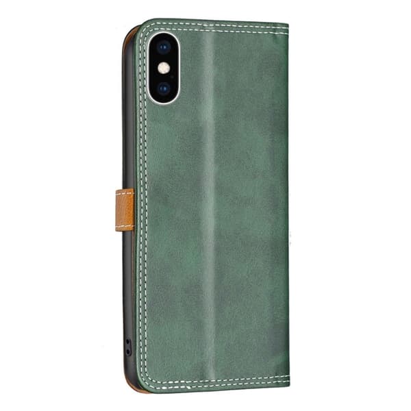 BINFEN tofarget læretui for iPhone Xs Max - Grønn Green