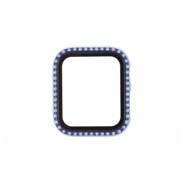 Rhinestone décor frame with tempered glass for Apple Watch Serie Blue
