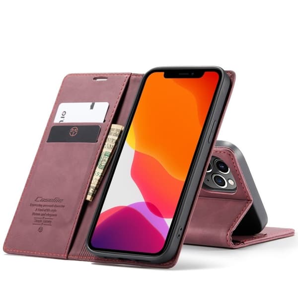 CaseMe iPhone 12 Pro Max vintage etui - Rød Red