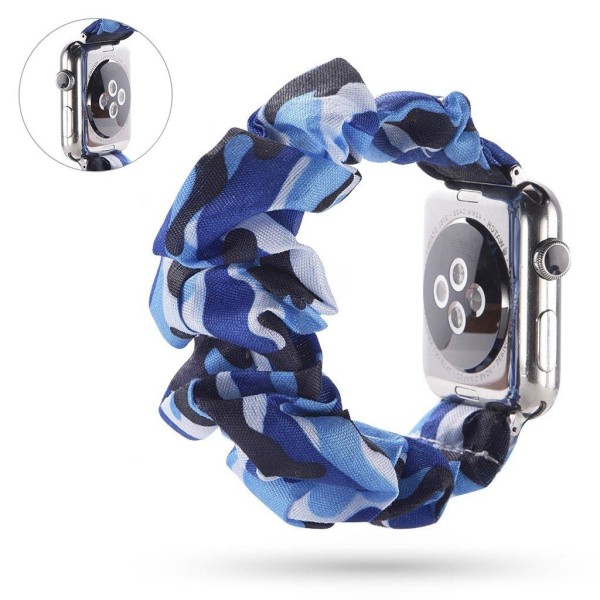Apple Watch Series 5 40mm cloth pattern watch band - Dark Blue C Blue