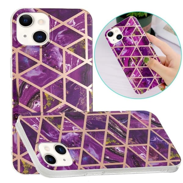 Marmor etui til iPhone 13 Mini - Lilla Purple