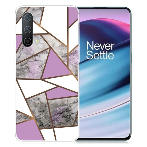 Marmordesign OnePlus Nord CE 5G deksel - Lilla / Hvit / Grå Marmor Multicolor