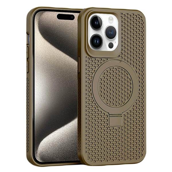 iPhone 15 Pro Max magnetisk etui - Kickstand - Brun Brown