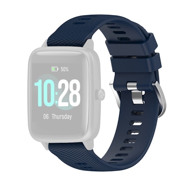 19 mm universal klockarmband i silikon med tvärrandig stil - Midnattsblå Blå