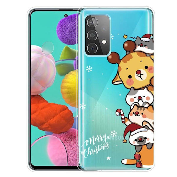 Julfodral till Samsung Galaxy A13 4G - Söta Staplade Djur Brun