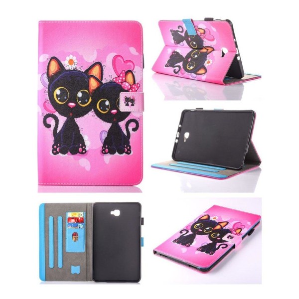Samsung Galaxy Tab A 10.1 (2016) kortfack fodral - Två katter Rosa