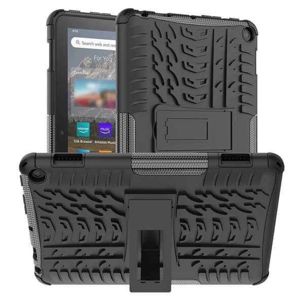 Dekkmønstret kickstand-etui for Amazon Fire 8 HD (2022) - Svart Black