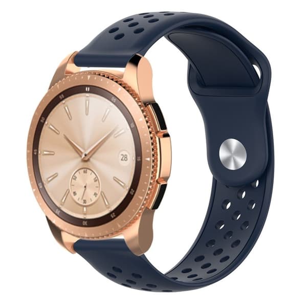 20mm Samsung Galaxy Watch (42mm) silikone Urrem - Sort Blue Blue