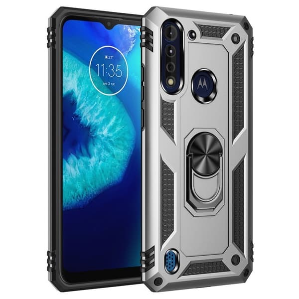 Bofink Combat Motorola Moto G8 Power Lite kotelot - Hopea Silver grey