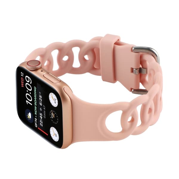 Apple Watch Series 8 (41mm) silikonerem i donut-hul stil - Lyserød Pink