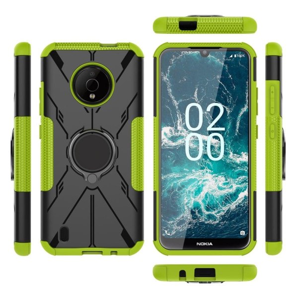 Kickstand-cover med magnetisk plade til Nokia C200 - Grøn Green