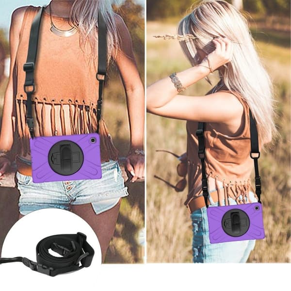 Silikon Combo Etui med Stropp til Samsung Galaxy Tab A7 10.4 (2020) - Lilla Purple