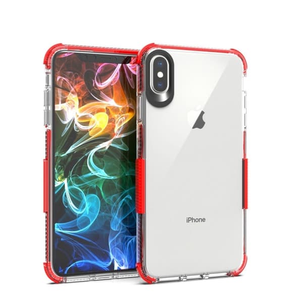 iPhone Xs Max soft case i kontrastfarve - Rød Red