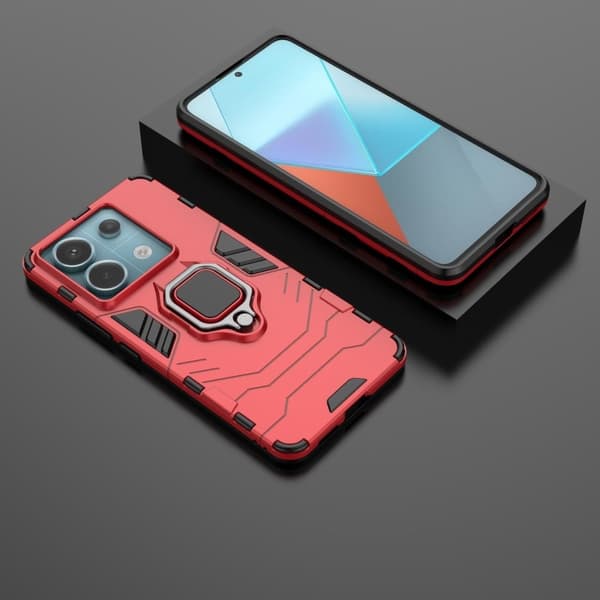 Iskunkestävä Xiaomi Redmi Note 13 Pro 5G  Panther-kuoret - Punainen Red