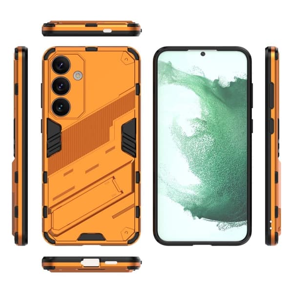 Støtsikkert hybriddeksel med et moderne preg for Samsung Galaxy S24 Plus - Orange Orange