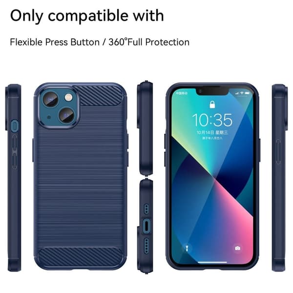 Carbon Flex Suojakotelo iPhone 14 Plus - Sininen Blue