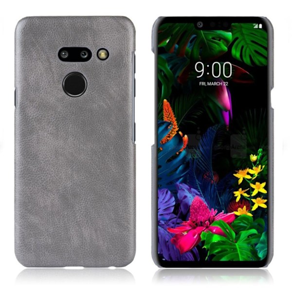 LG G8 Thinq Litchi Etui - Grå Silver grey