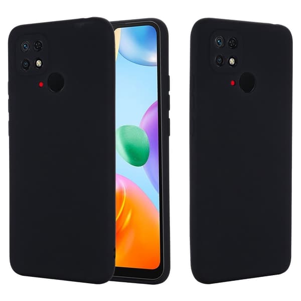 Matte Liquid silikone cover til Xiaomi Redmi 10C - Sort Black