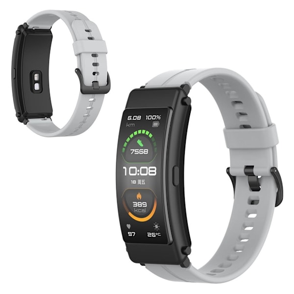 Silikoninen kellonauha Huawei TalkBand B6 / B3 - Harmaa Silver grey