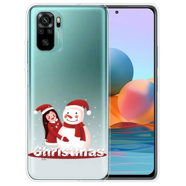 Juleetui til Xiaomi Redmi Note 10S / Redmi Note 10 - Byg En Snemand Multicolor