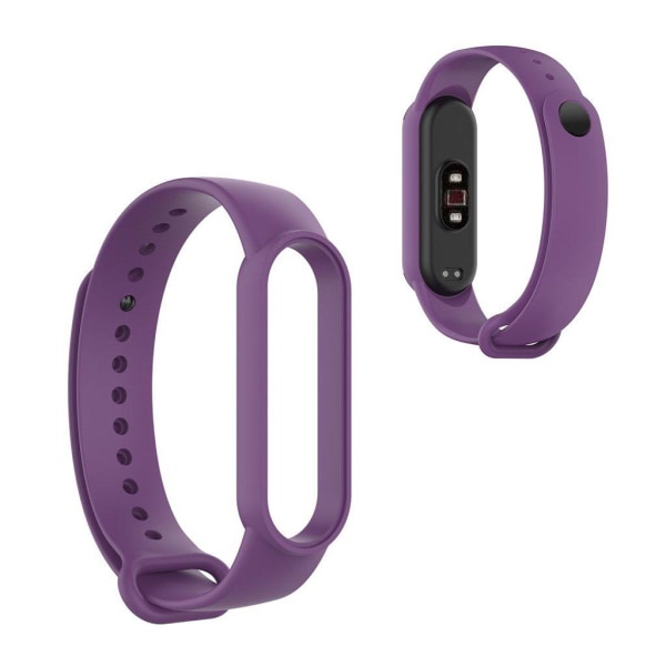 Xiaomi Mi Smart Band 6 / 5 glossy silicone watch band - Purple Lila