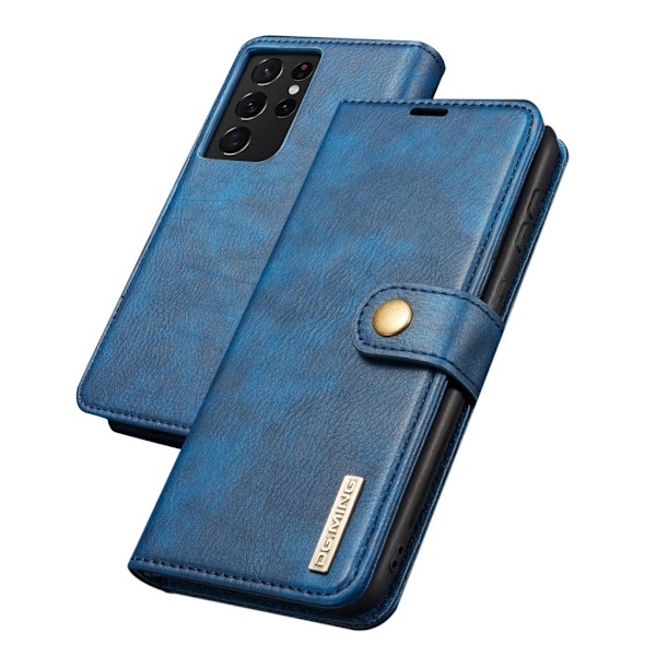 DG.MING Samsung Galaxy S21 Ultra 2-in-1 lompakkokotelo - Sininen Blue