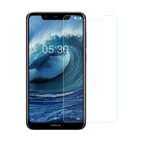 Nokia 5.1 beskyttelsesfilm i hærdet glas med runde kanter - Transparent Transparent