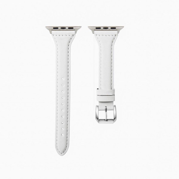 Apple Watch Series 6 / 5 44mm simple leather watch band - White Vit