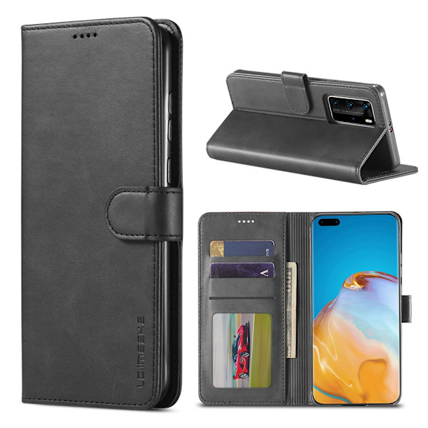 LC.Imeeke läder Huawei P40 Pro fodral - Svart Svart