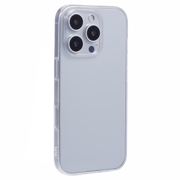Mikrofiberforet blødt gummi iPhone 16 Pro cover - Gennemsigtig Transparent