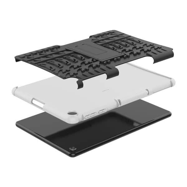 Dekkmønstret kickstand-etui for Huawei MatePad T10 / T10S - Hvit White