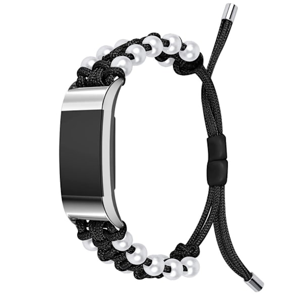 Fitbit Charge 2 - tyylikäs nailonkellonhihna - Musta Black