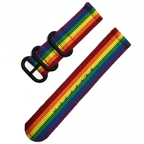 18 mm universal nylonstrop - Regnbue Multicolor