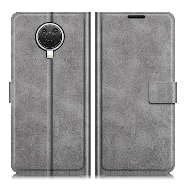 Hållbart konstläder Nokia G20 fodral med plånbok - Silver/Grå Silvergrå