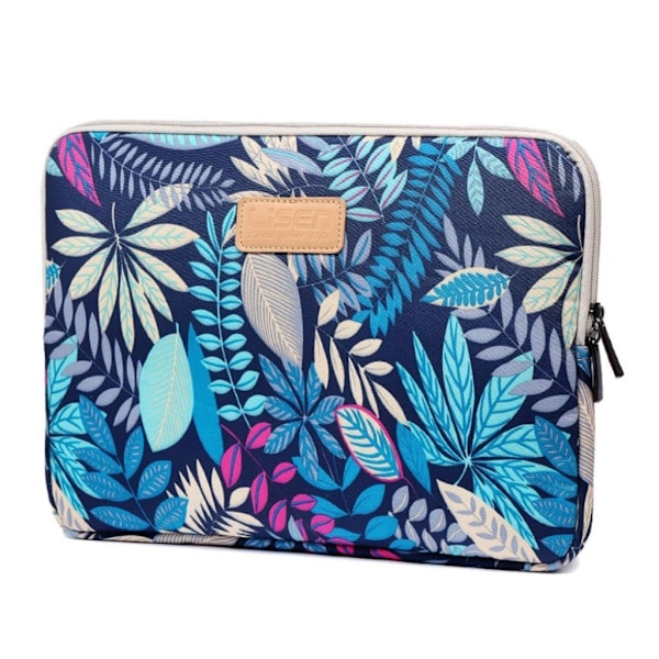 LISEN laptop 14 tum laptopväska flanell canvas löv - Blå Bakgrund Blå