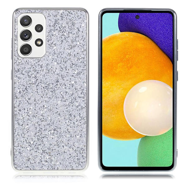 Glitter Samsung Galaxy A52 5G skal - Silver/Grå Silvergrå