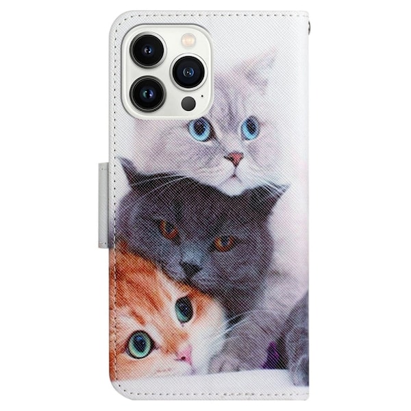 Wonderland iPhone 14 Pro flip etui - Tre Katte Multicolor