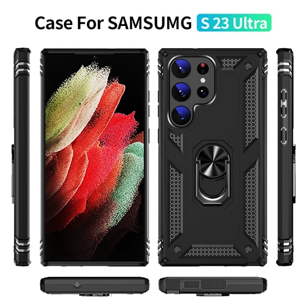 Bofink Combat Samsung Galaxy S23 Ultra Etui - Sort Black