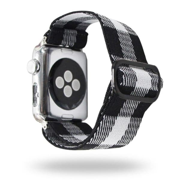 Apple Watch Series 6 / 5 40 mm urrem i vævet stil med mønster - Sort / Sort Black