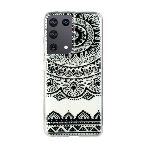 Deco Samsung Galaxy S21 Ultra 5G skal - Svart Mandala-Blomma Svart