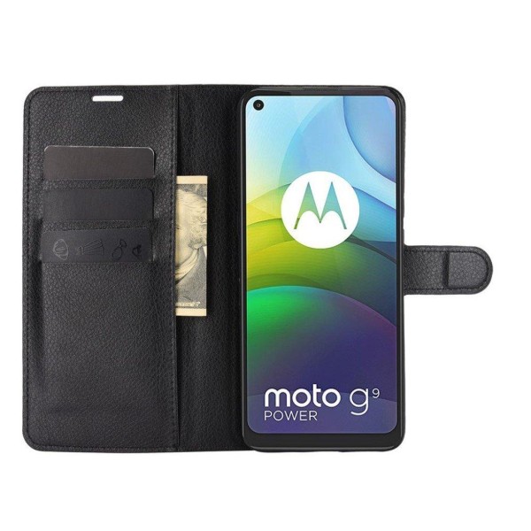 Classic Motorola Moto G9 Power flip kuoret - Musta Black