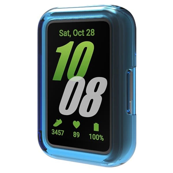 Samsung Galaxy Fit3 Smart Watch skyddsfodral Flexibelt klockfodral - Transparent Blå Blå