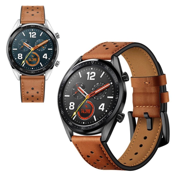 Huawei Watch GT äkta läder klockarmband - brun Brun