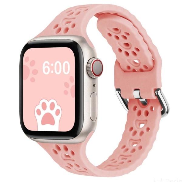 Apple Watch (41mm) cute cat paw style silicone watch strap - Vin Pink